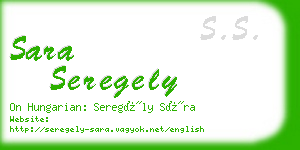 sara seregely business card